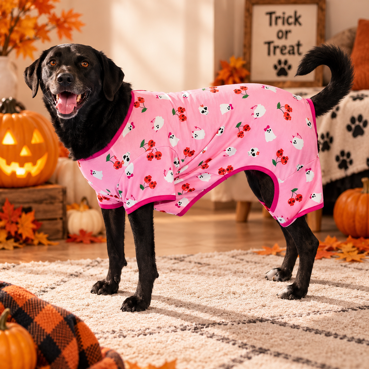 Spooky Pink Dog Pajamas