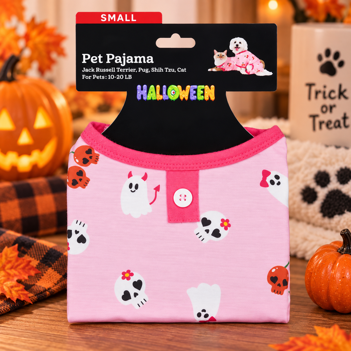 Spooky Pink Dog Pajamas