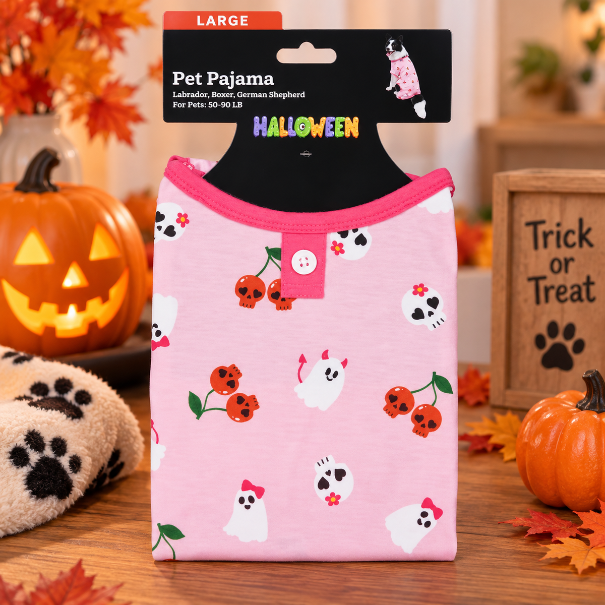 Spooky Pink Dog Pajamas